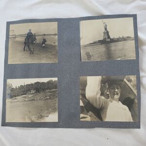 Antique Vtg Photos Early 1900s Statue Of Liberty Donkey On The Beach Landscapes